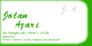 jolan azari business card